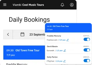 Viamki free tour software example bookings